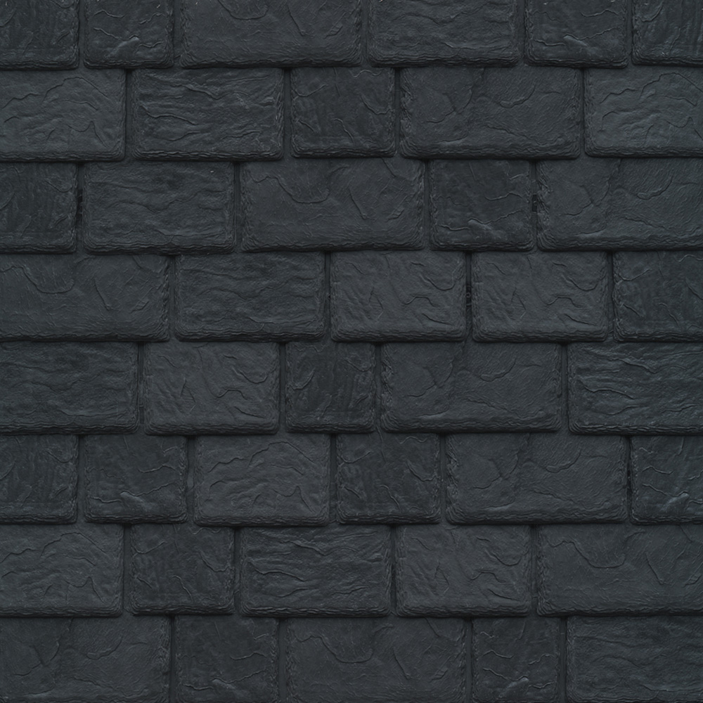 DaVinci Roofscapes Composite Single-Width and Multi-Width Slate Slate Black