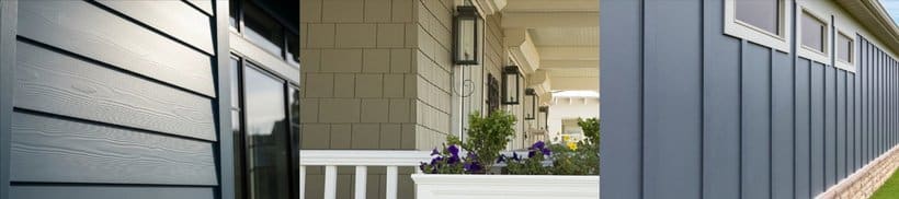 James Hardie fiber cement siding profiles including lap, shingle and board and batten